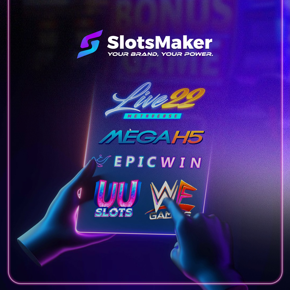 A diverse selection of casino slot games is displayed on the game portfolio.